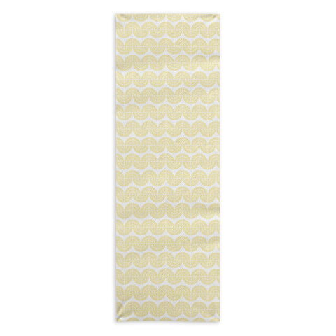 Camilla Foss Wavy Pattern Yellow and White Yoga Towel