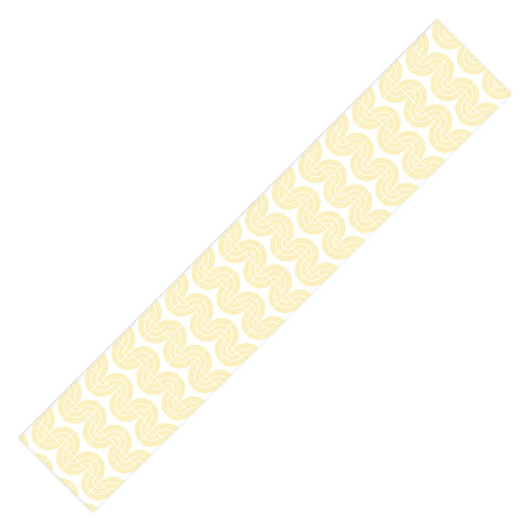 Camilla Foss Wavy Pattern Yellow and White Table Runner