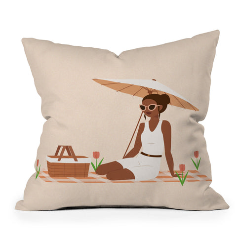 camilleallen a private picnic in the spring Outdoor Throw Pillow