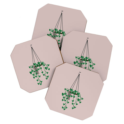 camilleallen hanging house plant Coaster Set
