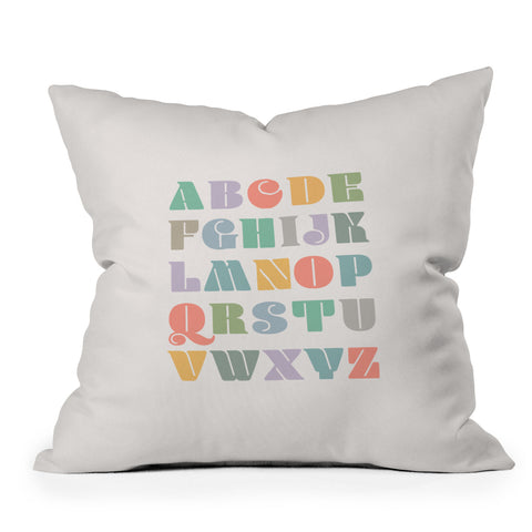 Carey Copeland ABCs Alphabet Outdoor Throw Pillow