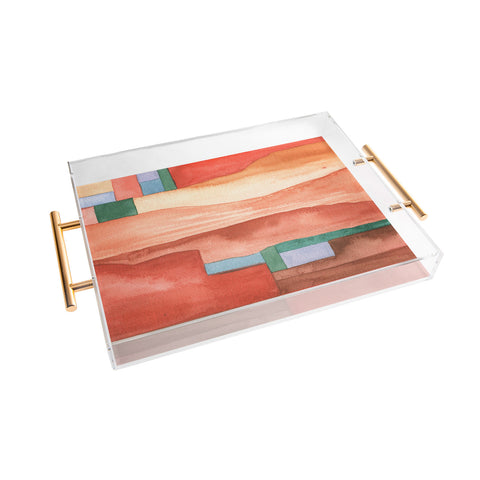 Carey Copeland Abstract Desert Landscape Acrylic Tray