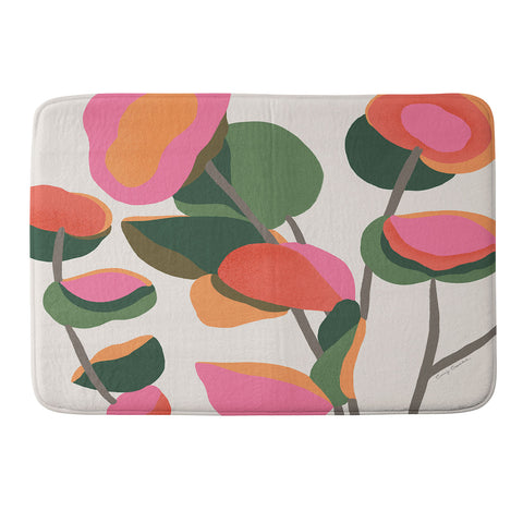 Carey Copeland Abstract Eucalyptus Leaves Memory Foam Bath Mat