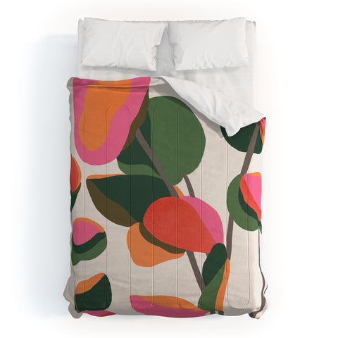 Carey Copeland Abstract Eucalyptus Leaves Comforter