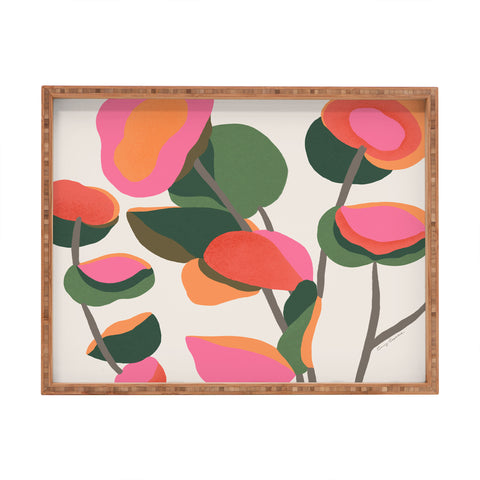 Carey Copeland Abstract Eucalyptus Leaves Rectangular Tray