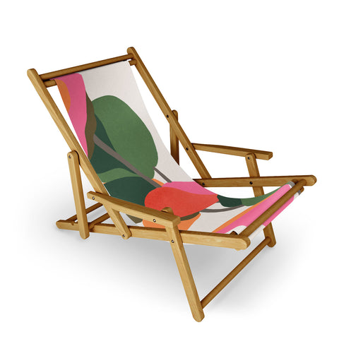 Carey Copeland Abstract Eucalyptus Leaves Sling Chair