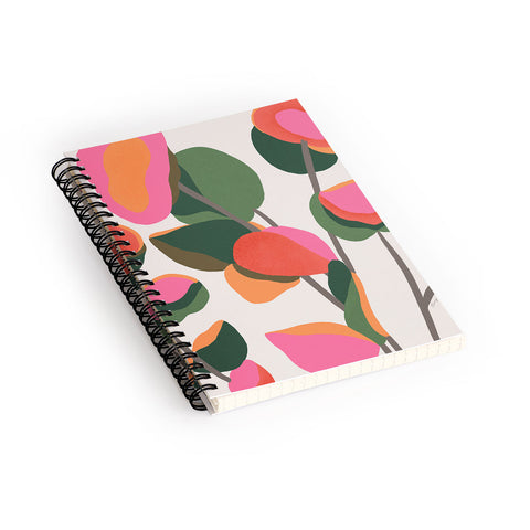 Carey Copeland Abstract Eucalyptus Leaves Spiral Notebook