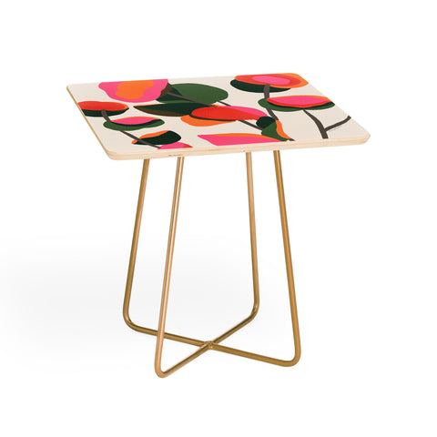 Carey Copeland Abstract Eucalyptus Leaves Side Table