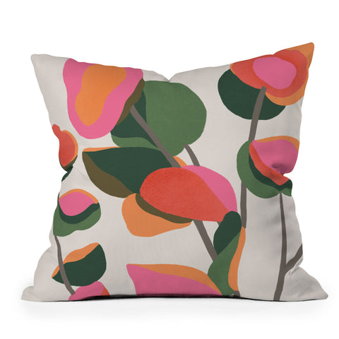 Carey Copeland Abstract Eucalyptus Leaves Outdoor Throw Pillow