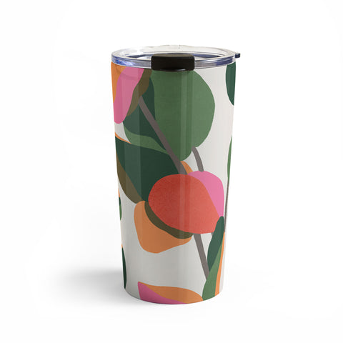 Carey Copeland Abstract Eucalyptus Leaves Travel Mug