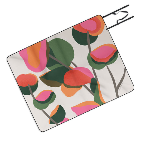 Carey Copeland Abstract Eucalyptus Leaves Picnic Blanket