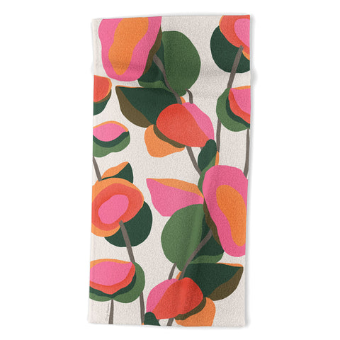Carey Copeland Abstract Eucalyptus Leaves Beach Towel