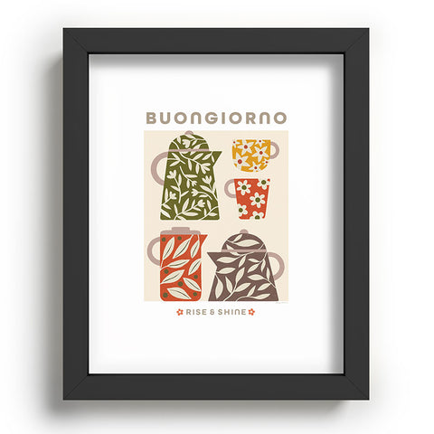 Carey Copeland Buongiorno Retro Floral Coffee Recessed Framing Rectangle