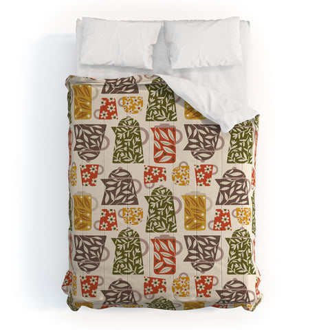 Carey Copeland Buongiorno Retro Floral Coffee Comforter