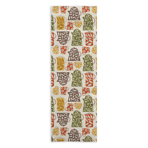 Carey Copeland Buongiorno Retro Floral Coffee Yoga Towel