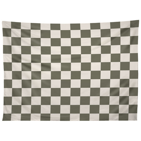 Carey Copeland Checkerboard Olive Green Tapestry