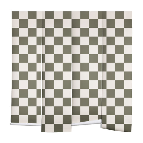 Carey Copeland Checkerboard Olive Green Wall Mural