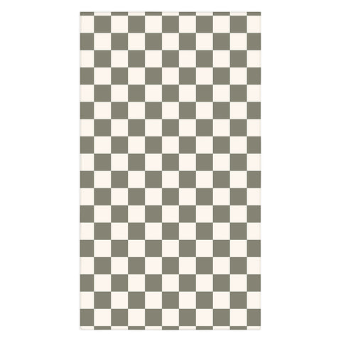 Carey Copeland Checkerboard Olive Green Tablecloth