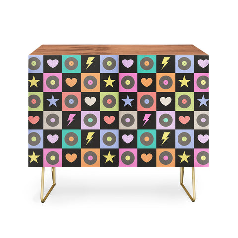 Carey Copeland Colorful Checkerboard 80s Credenza