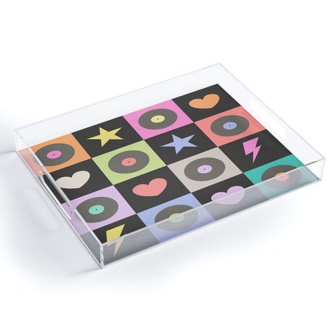 Carey Copeland Colorful Checkerboard 80s Acrylic Tray