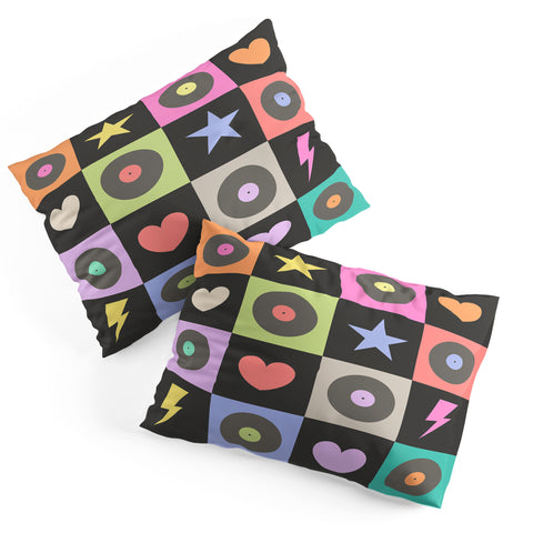 Carey Copeland Colorful Checkerboard 80s Pillow Shams