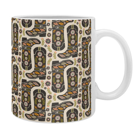 Carey Copeland Cowboy boots and flowers Coffee Mug
