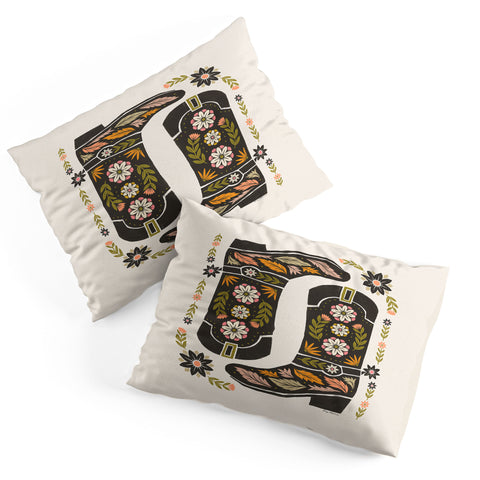 Carey Copeland Cowboy boots and flowers Pillow Shams