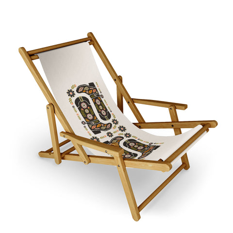 Carey Copeland Cowboy boots and flowers Sling Chair