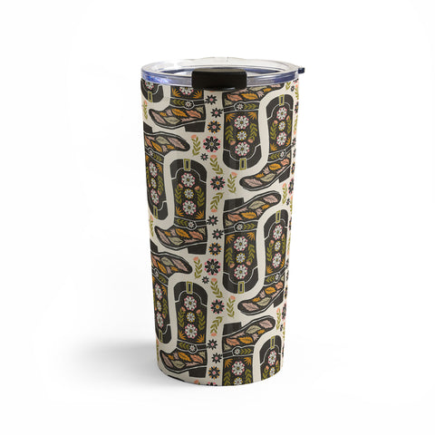 Carey Copeland Cowboy boots and flowers Travel Mug