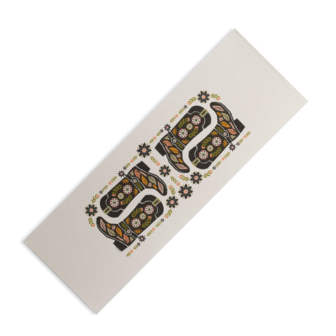 Carey Copeland Cowboy boots and flowers Yoga Mat