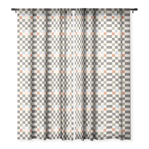 Carey Copeland Fall Checkerboard Sheer Window Curtain