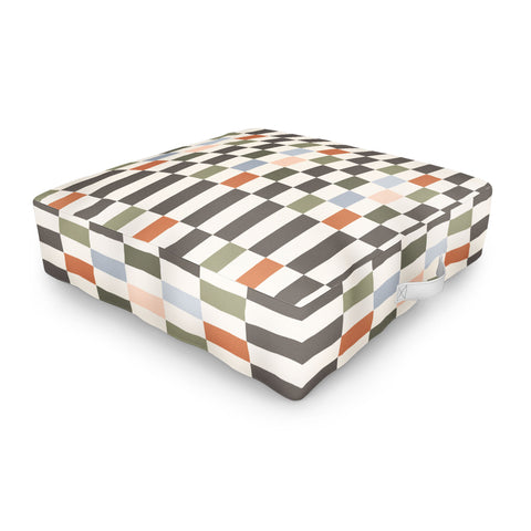 Carey Copeland Fall Checkerboard Outdoor Floor Cushion