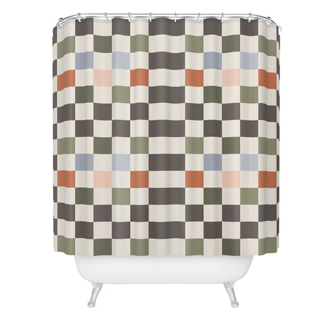 Carey Copeland Fall Checkerboard Shower Curtain