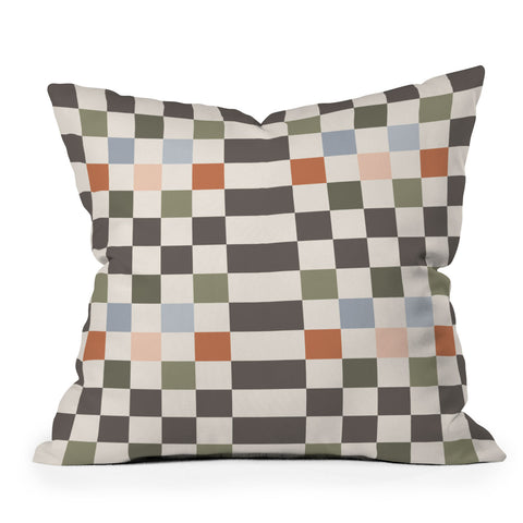 Carey Copeland Fall Checkerboard Throw Pillow