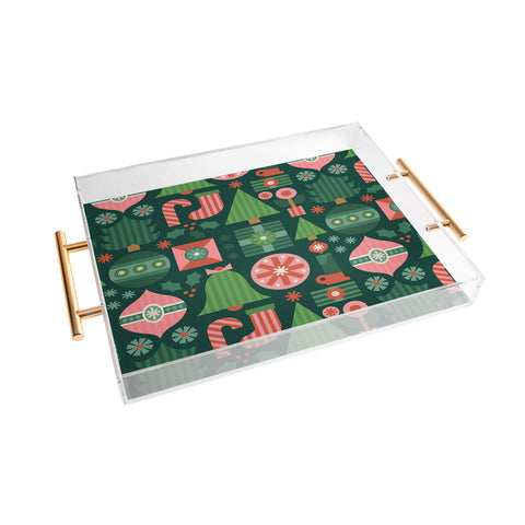 Carey Copeland Gifts of Christmas Pattern Acrylic Tray