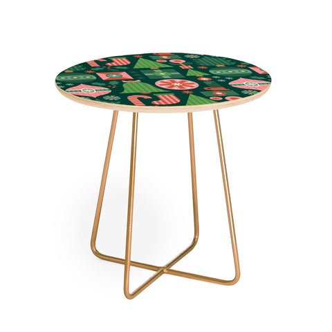 Carey Copeland Gifts of Christmas Pattern Round Side Table