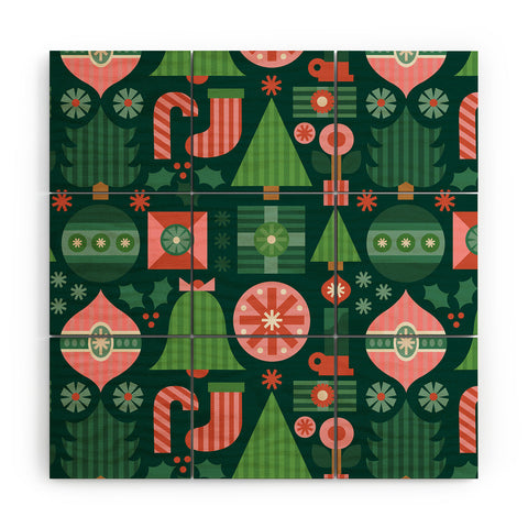 Carey Copeland Gifts of Christmas Pattern Wood Wall Mural