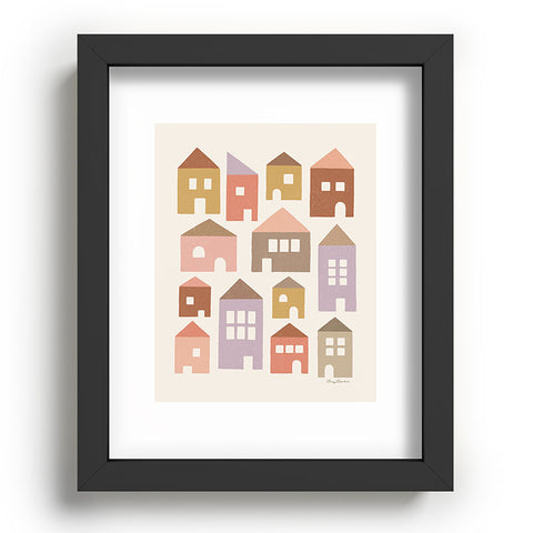 Carey Copeland Happy Houses Earth Tones Recessed Framing Rectangle