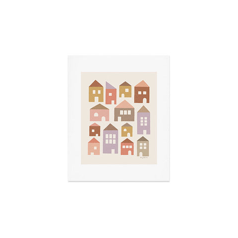 Carey Copeland Happy Houses Earth Tones Art Print
