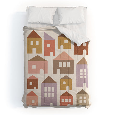 Carey Copeland Happy Houses Earth Tones Comforter