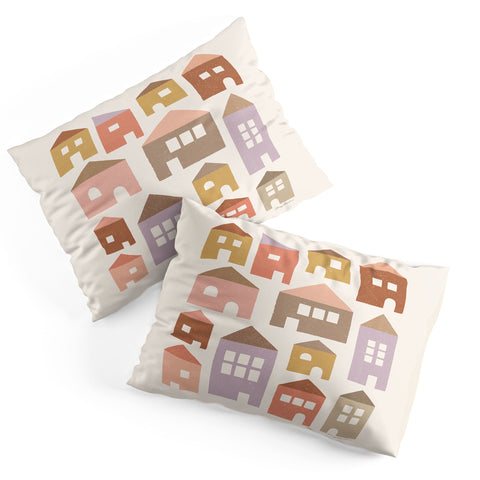 Carey Copeland Happy Houses Earth Tones Pillow Shams
