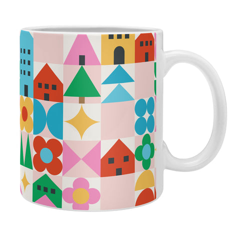 Carey Copeland Happy Town Checks Coffee Mug