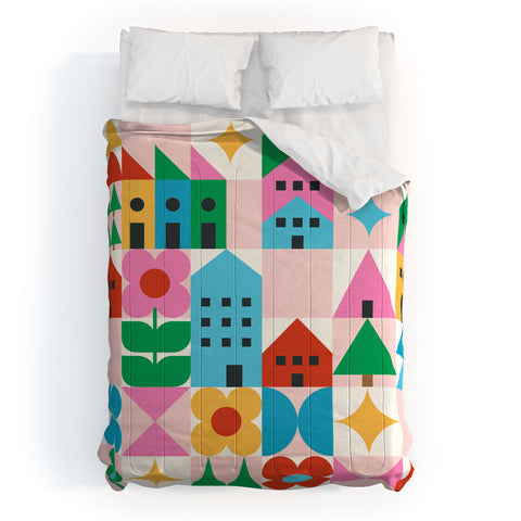 Carey Copeland Happy Town Checks Comforter