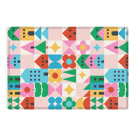 Carey Copeland Happy Town Checks Outdoor Rug