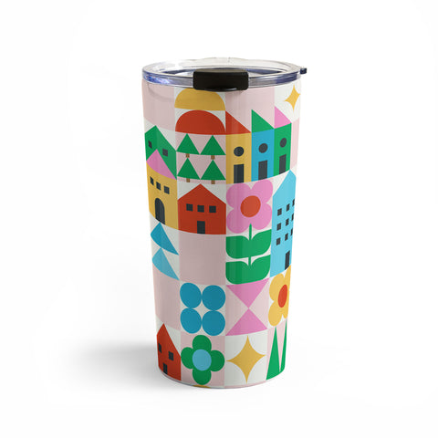 Carey Copeland Happy Town Checks Travel Mug