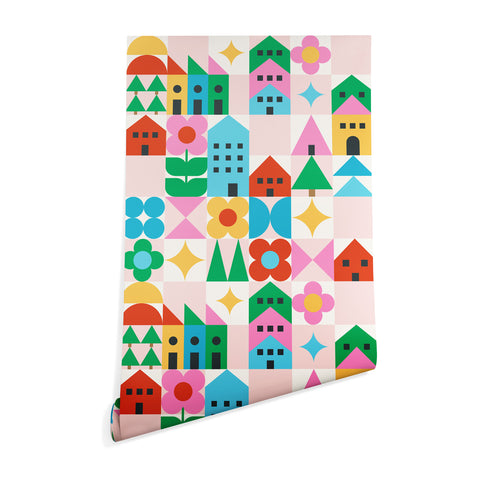 Carey Copeland Happy Town Checks Wallpaper