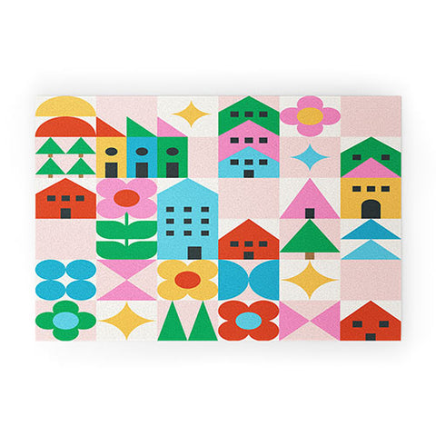 Carey Copeland Happy Town Checks Welcome Mat