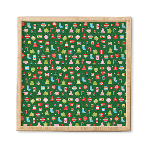 Carey Copeland Merry Bright Christmas Green Framed Wall Art