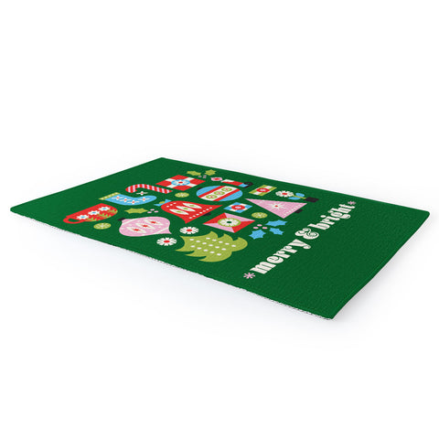 Carey Copeland Merry Bright Christmas Green Area Rug