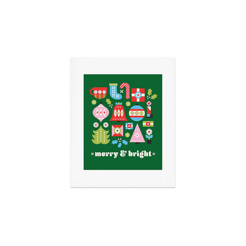 Carey Copeland Merry Bright Christmas Green Art Print